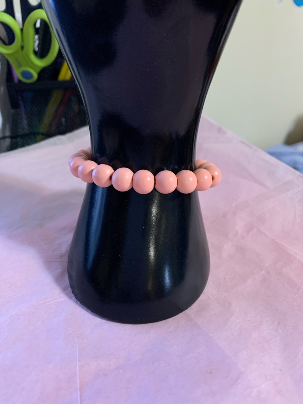 Pink Beaded Stretch Bracelet - Elegant Everyday Accessory